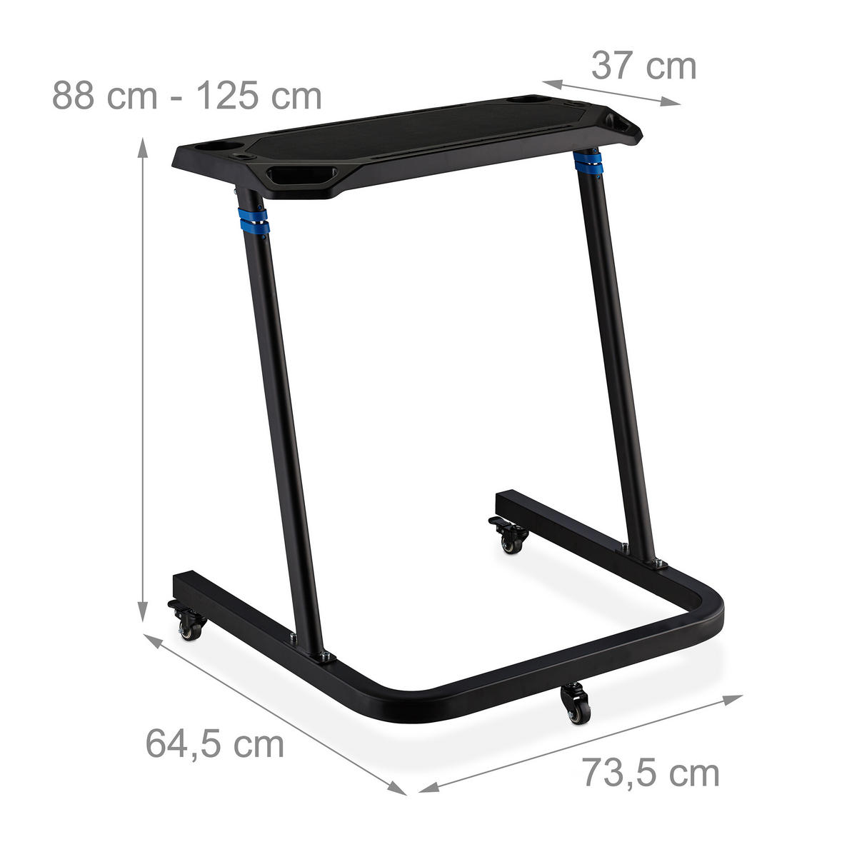 MULTIFUNKČNÝ pult - čierna, kov/plast (64.5/73.5/125cm) - Relaxdays