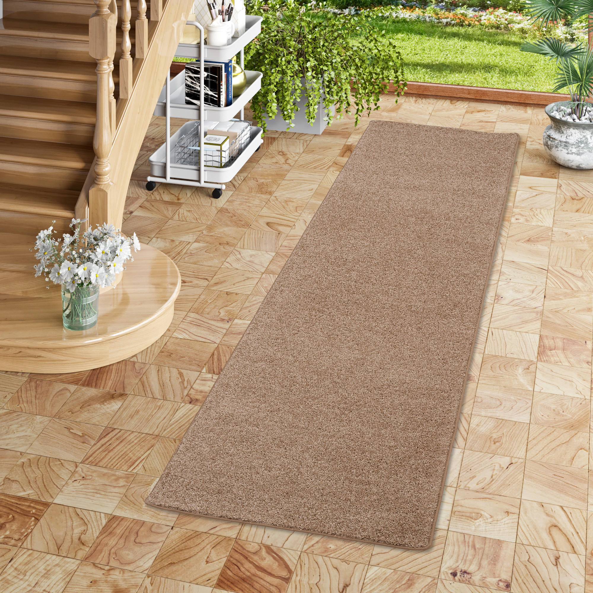 HOCHFLOR VELOURS TEPPICH LÄUFER MONA - Naturfarben, Textil (100/300cm) - Snapstyle
