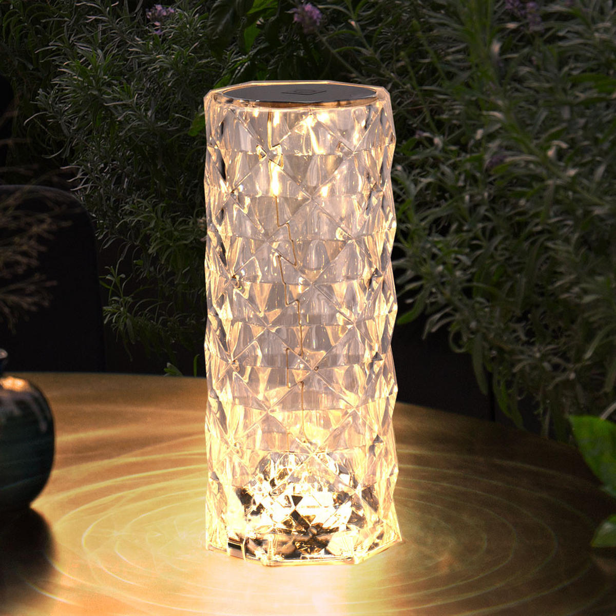 LED TISCHLEUCHTE Metall Kristallklar Silber 2er Set - Silberfarben, Kunststoff (9/9/21cm) - Globo Lighting