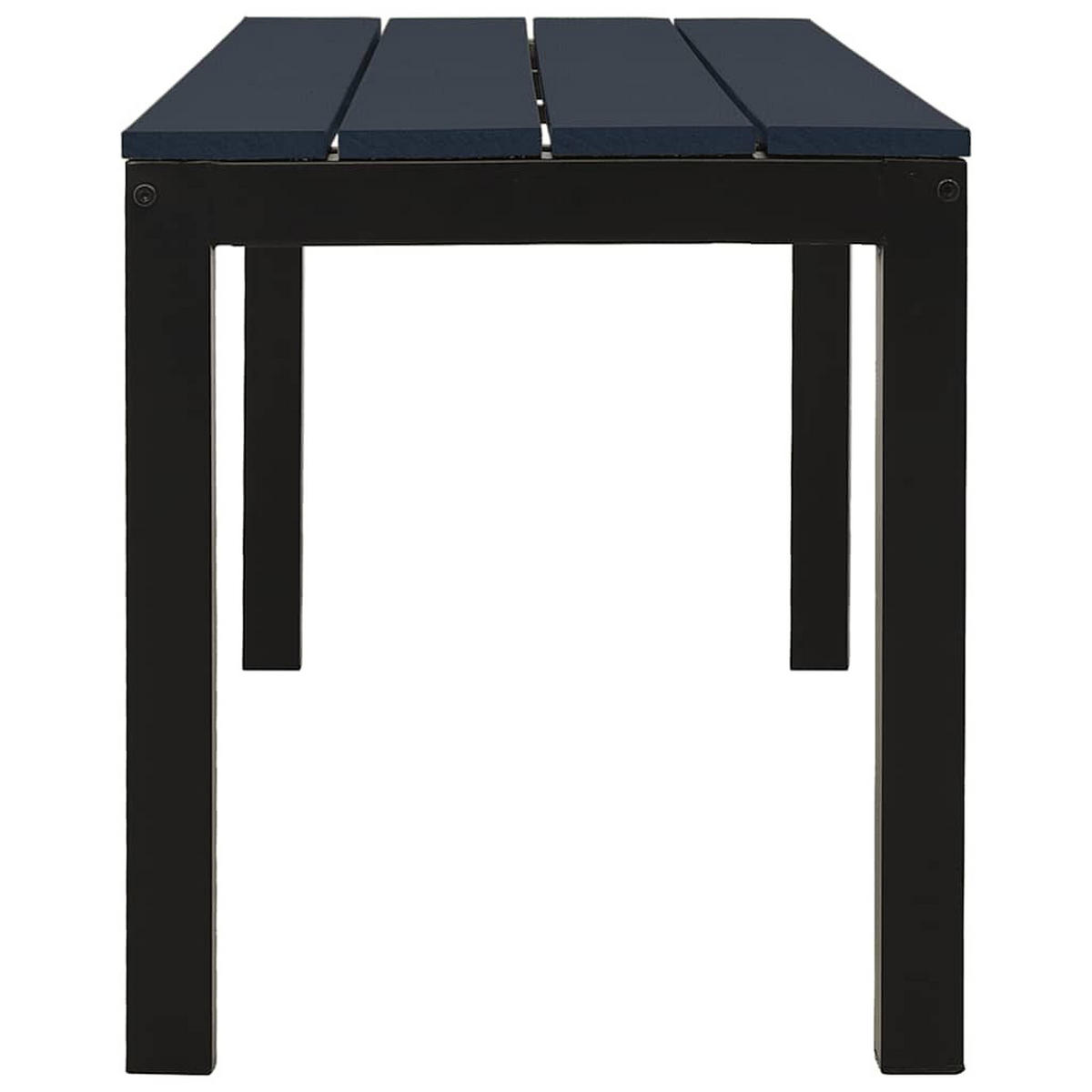 GARTENBANK 110 Cm Stahl Und Wpc Schwarz - Schwarz, Metall (110/45/39cm) - vidaXL