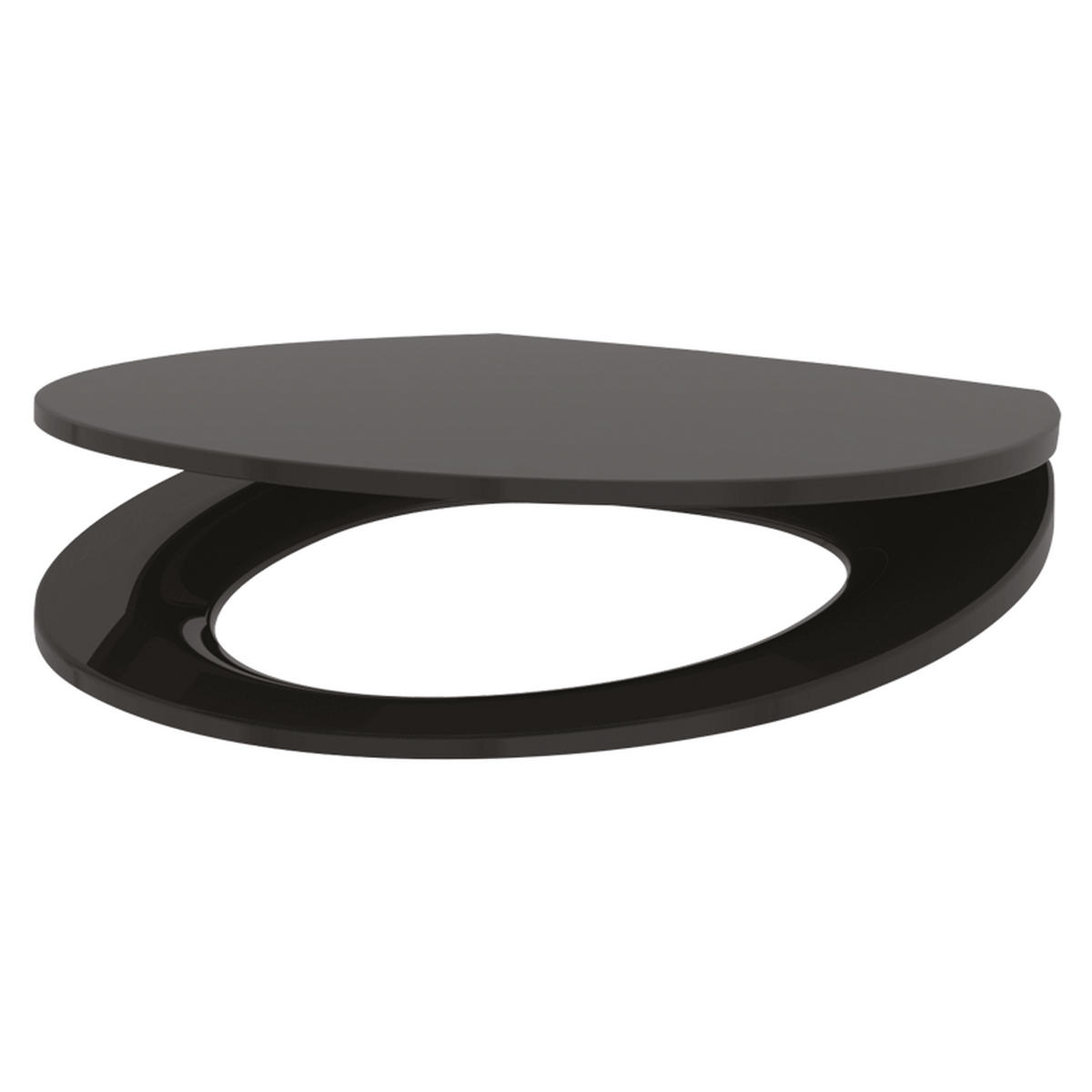 WC-SITZ Slim BCN schwarz Duroplast mit Absenkautomatik - Schwarz, Metall (37/45/45cm) - Delabie