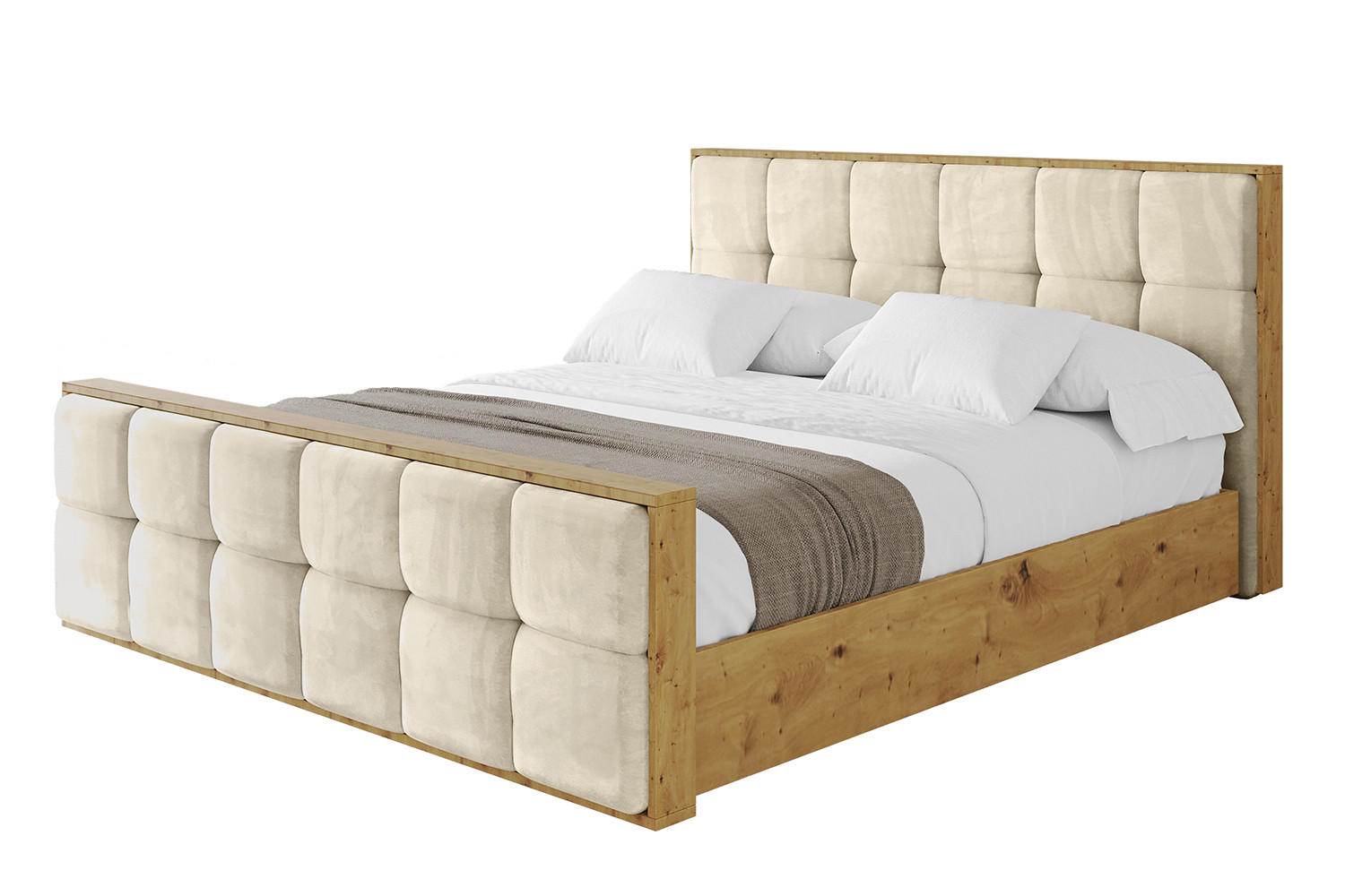 Altdecor Polsterbett Beige 200x200 cm