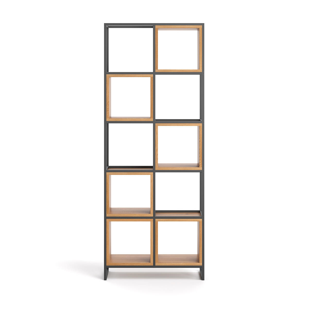 REGAL Frame aus massivem Eichenholz - Eichefarben/Naturfarben, Holz (82/200/38cm) - Danzz