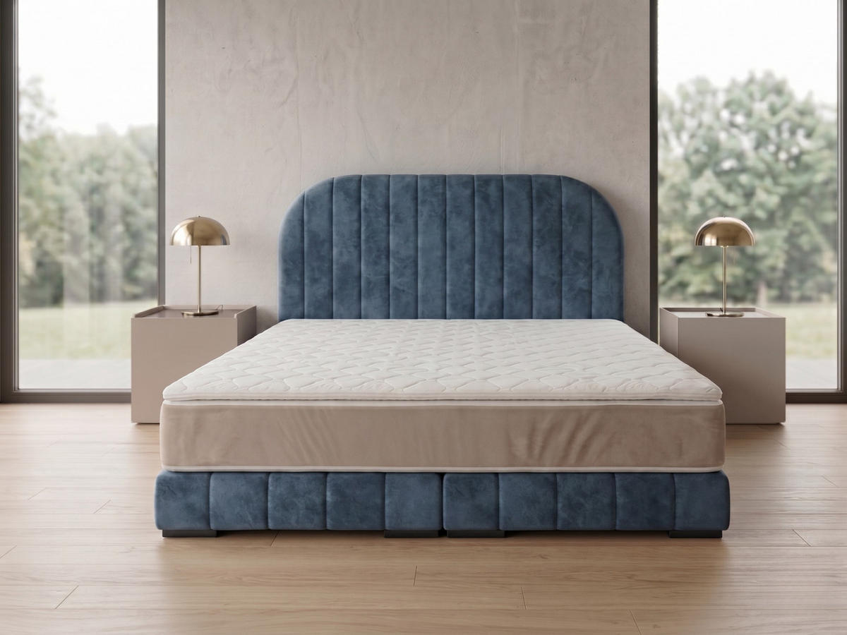 POLSTERBETT LEON3 160x 200 cm Farbe: Blau - Blau, Textil (160/200cm) - A&J MöbelLand