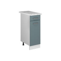 UNTERSCHRANK R-Line Blau-Grau 30 cm mit Schublade, mit Arbeitsplatte - Blaugrau/Weiß, Holzwerkstoff (30/81.6/60cm) - Vicco