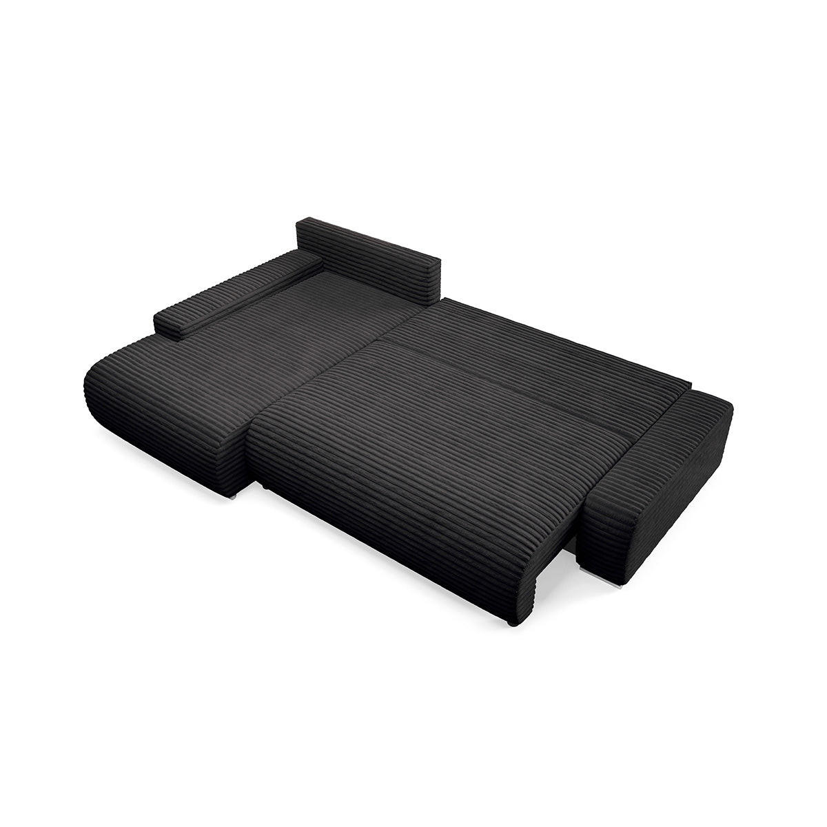 ECKSOFA Ivana 3 Sitzplätze Schwarz - Schwarz, Holz (265/172cm) - Petits-meubles
