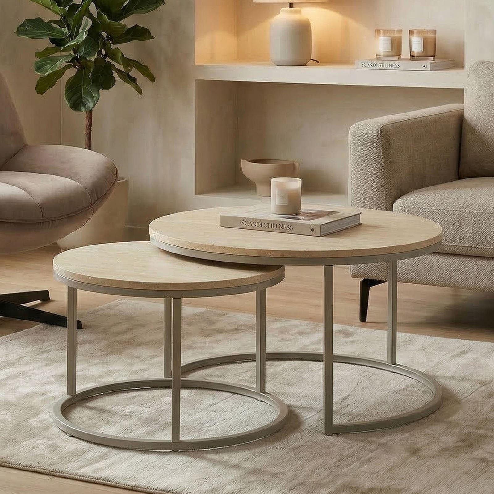 IDIMEX COUCHTISCHSET Kaschmir 80cm × 80cm × 45cm