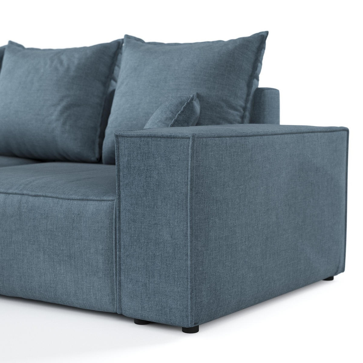 ROHOVÁ SEDAČKA SENSO, textil, Modrá - modrá/černá, dřevo/kompozitní dřevo (255/148cm) - AltaBeds