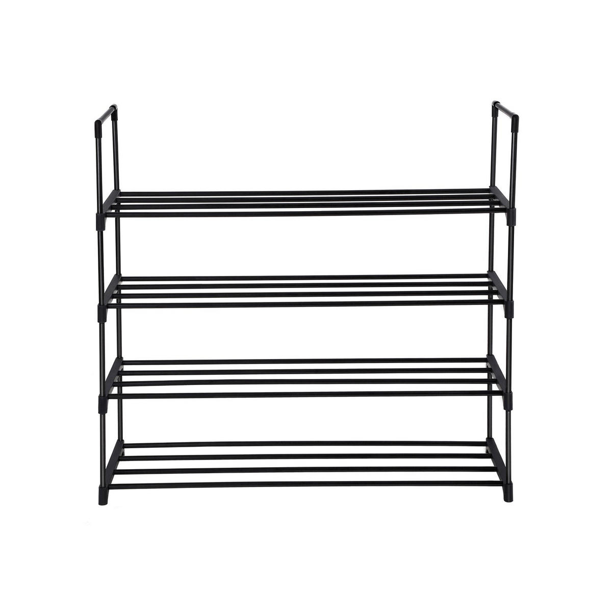 SCHUHREGAL - Schwarz, Metall (30/73/92cm) - Hansiro
