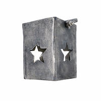 WINDLICHT Stern 10,5x15 cm, Aluminium, Grau - Silberfarben, Metall (10.5/15/10.5cm) - PTMD Collection