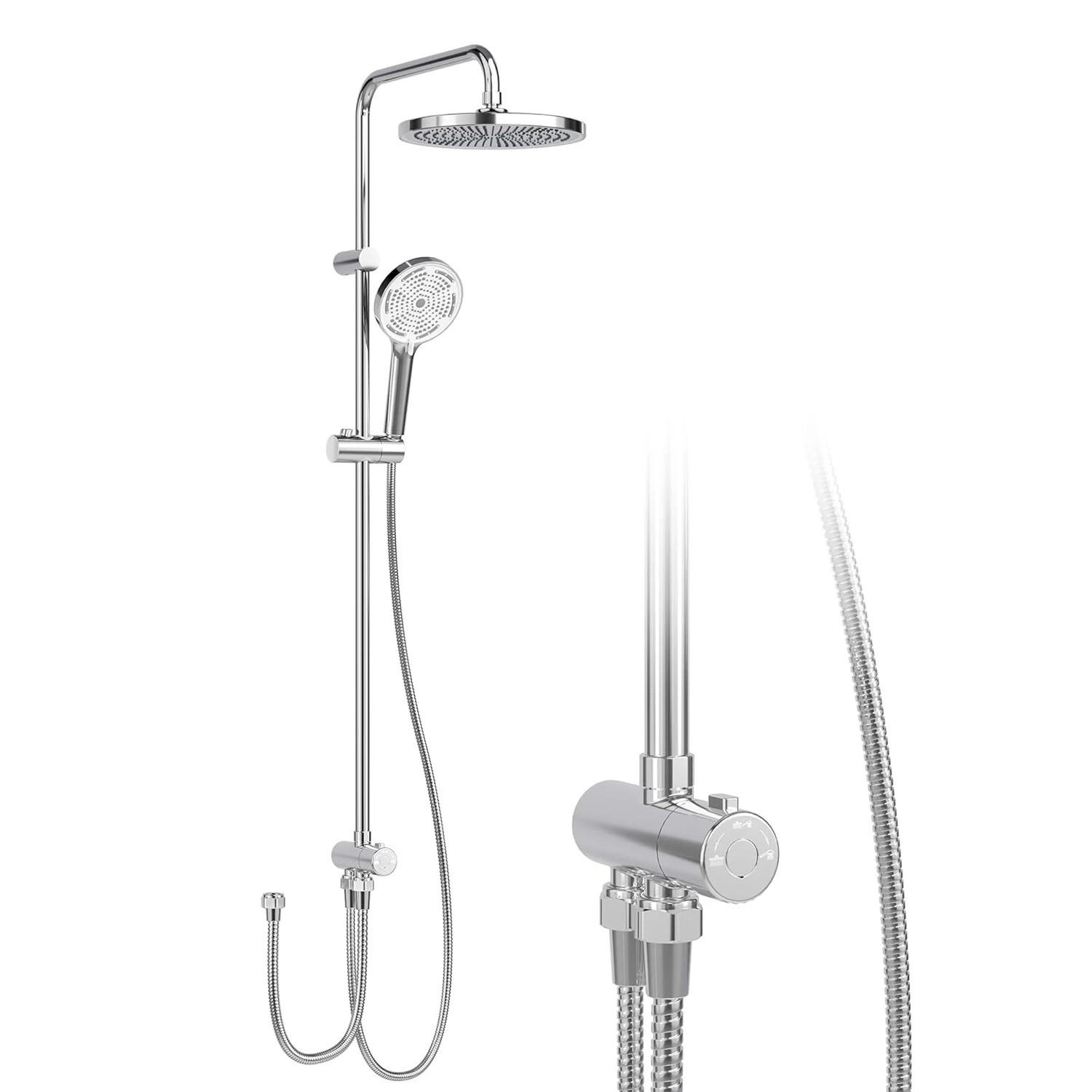 ÜBERKOPFBRAUSESET Duschkopf Silber - Silberfarben, Metall (25/110/25cm) - Kaket