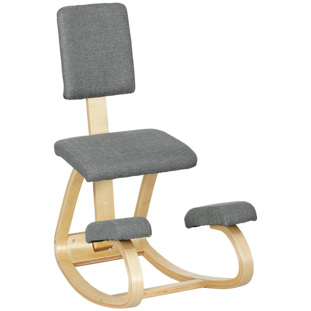 HOMCOM KOLENNÍ STOLIČKA Ergonomická kolenní stolička Šedá