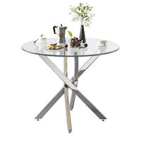 ESSTISCH Rund 80x80x75cm Glas Silber - Silberfarben, Glas (80/80/75cm) - FLIEKS