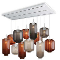 HÄNGELEUCHTE Velo 12-flammig Mehrfarbig Ø 18/20/25cm - Multicolor/Weiß, Glas (25/25/27cm) - s.luce