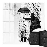SCHLÜSSELBOX Schwarz 30x30 cm- Türöffnung nach rechts - Schwarze Silhouette - Schwarz, Metall (30/30/5cm) - TULUP