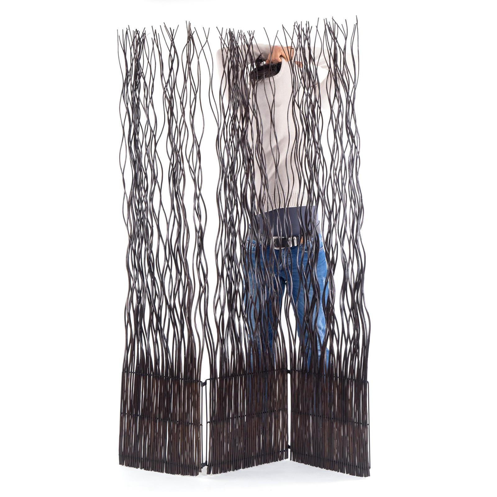 PARAVENT Wave 3 Weidenzweige braun - Braun, Naturmaterialien (120/170/6cm) - DESIGN DELIGHTS