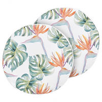 GARTENKISSEN 2er-Set Blattmotiv mehrfarbig 40 cm Torrazzo - Multicolor, Textil (40/40cm) - Beliani