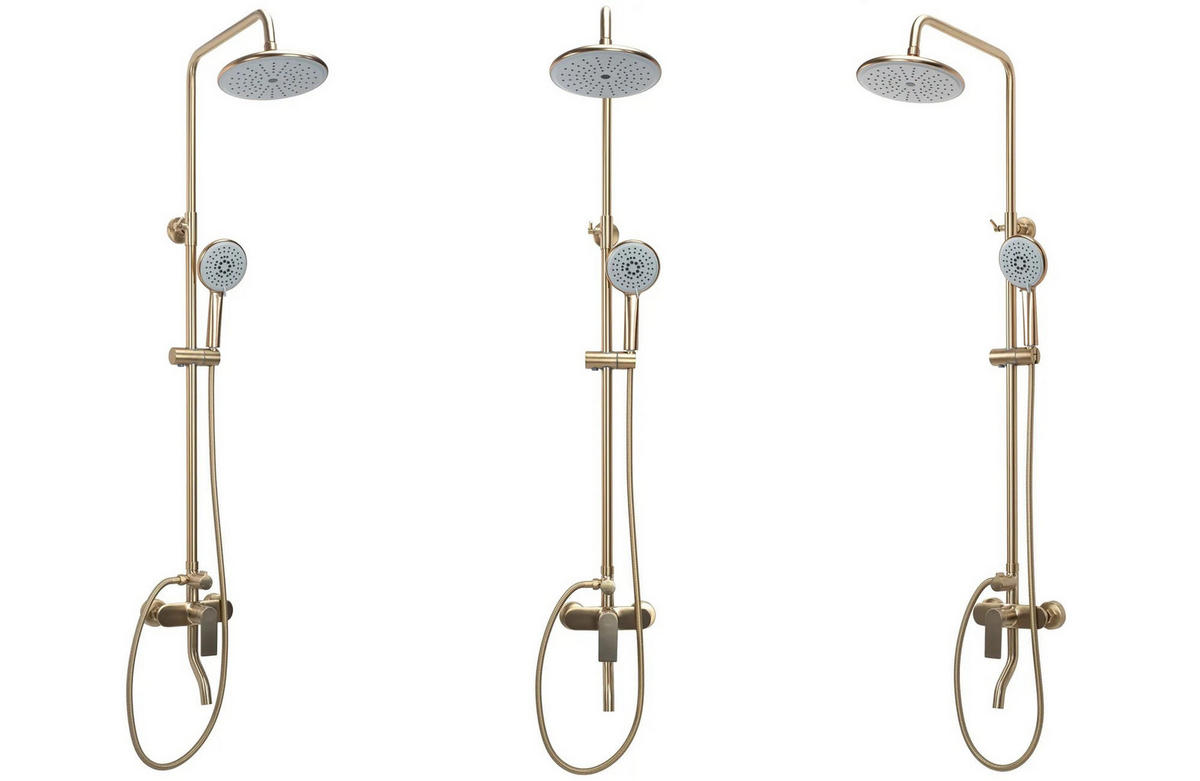 DUSCHGARNITUR Rea Verso Brushed Gold - Goldfarben, Metall (22/143.5/45.5cm) - REA