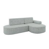 ECKSOFA mit Schlaffunktion und Bettkasten Ottomane Rechts MARI-L1-S - 283x167x73 cm Grün Tissu - Dunkelgrün/Schwarz, Holzwerkstoff/Kunststoff (167/283cm) - ALTDECOR