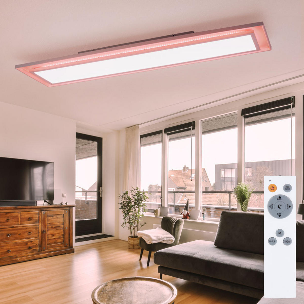 LED DECKENLEUCHTE Murphy Weiß Metall - Weiß, Metall (85/19/6.3cm) - Globo Lighting