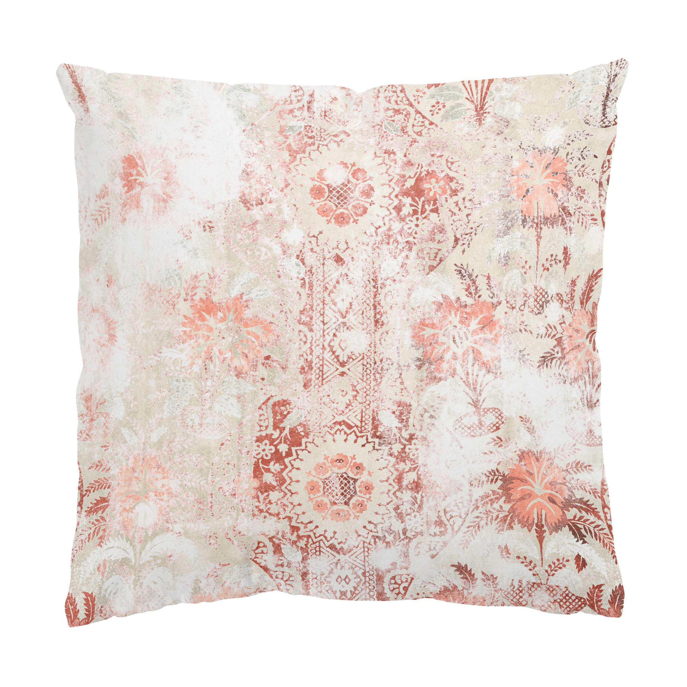 KISSENBEZUG Antike Shabby Barocktapete II 40/40 cm - Rot, Textil (40/40cm) - Bilderwelten