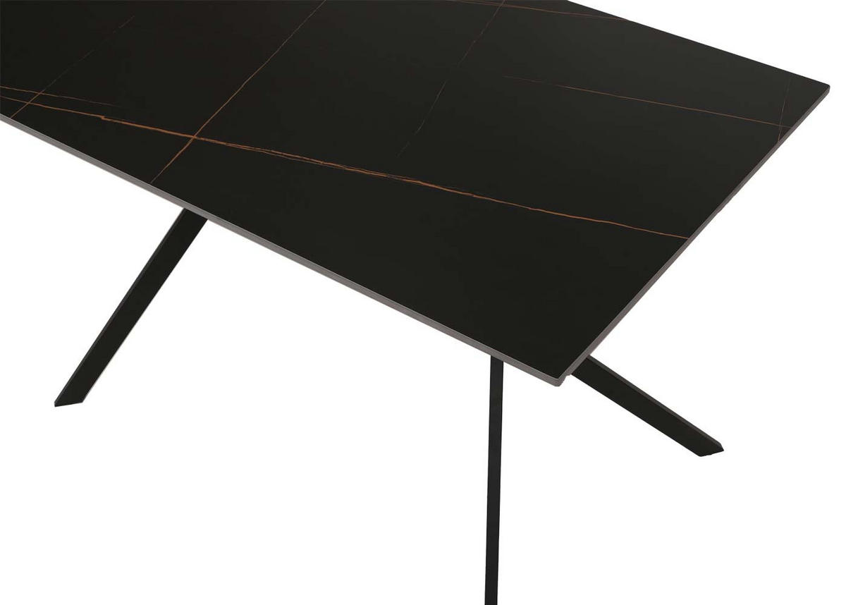 JÍDELNÍ STŮL hranatý černý - černá, kámen (70/120/76cm) - MCW