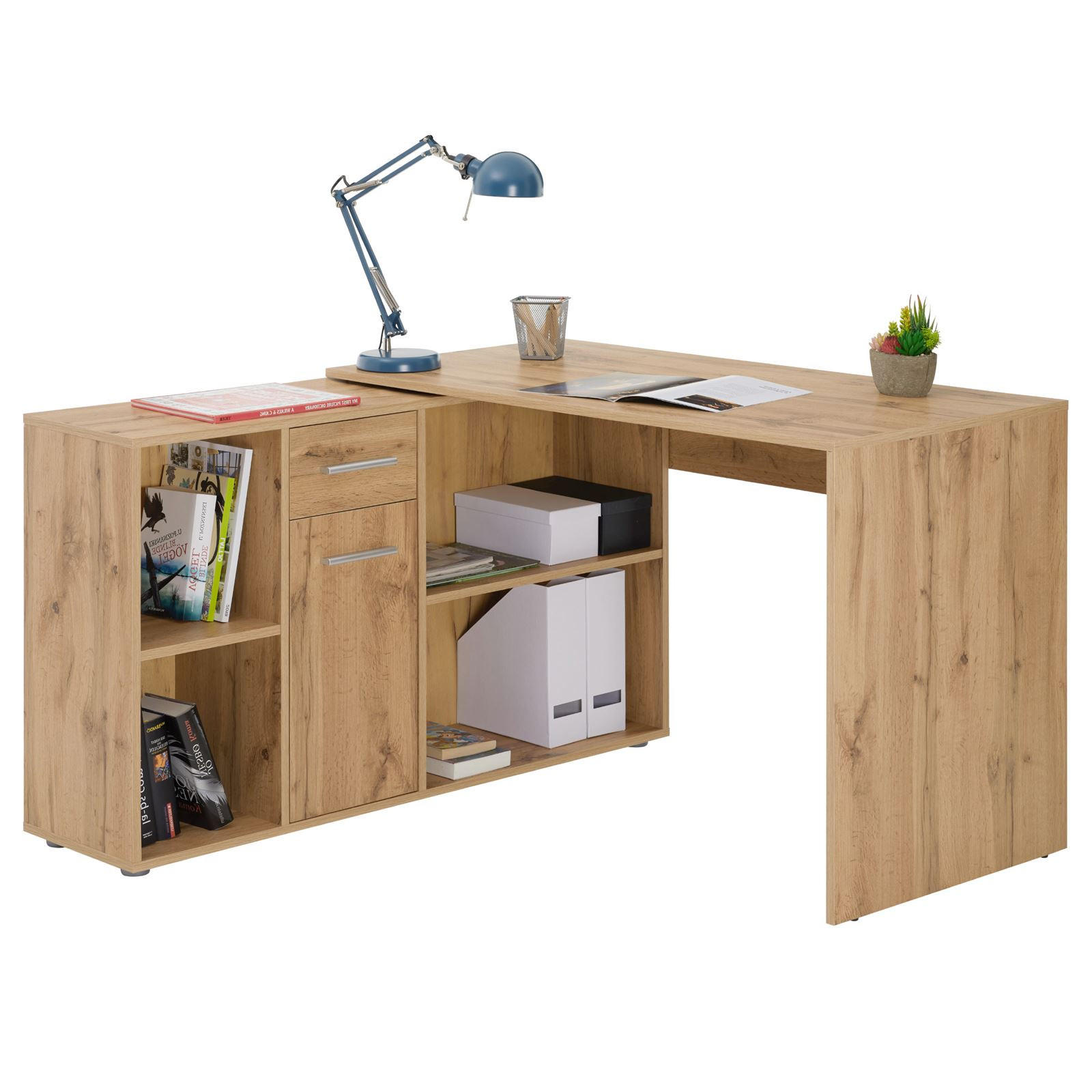 ECKSCHREIBTISCH DIEGO - Eiche Wotan, Holzwerkstoff (122/120/75cm) - CARO-Möbel