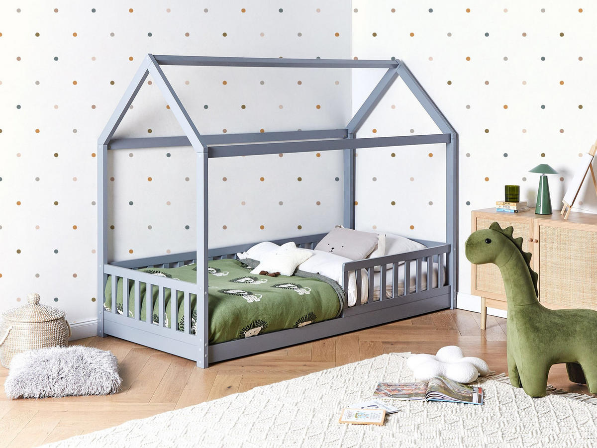 KINDERBETT 90x200 cm Grau Cossaye - Grau, Holz (90/200cm) - Beliani