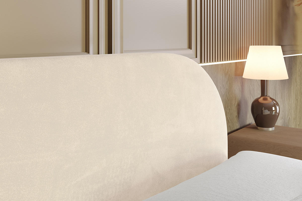BOXSPRINGBETT mit Matratze und Lattenrost - NOX-Z KING-160x200 - Beige Monolith - Beige, Holzwerkstoff (160/200cm) - ALTDECOR