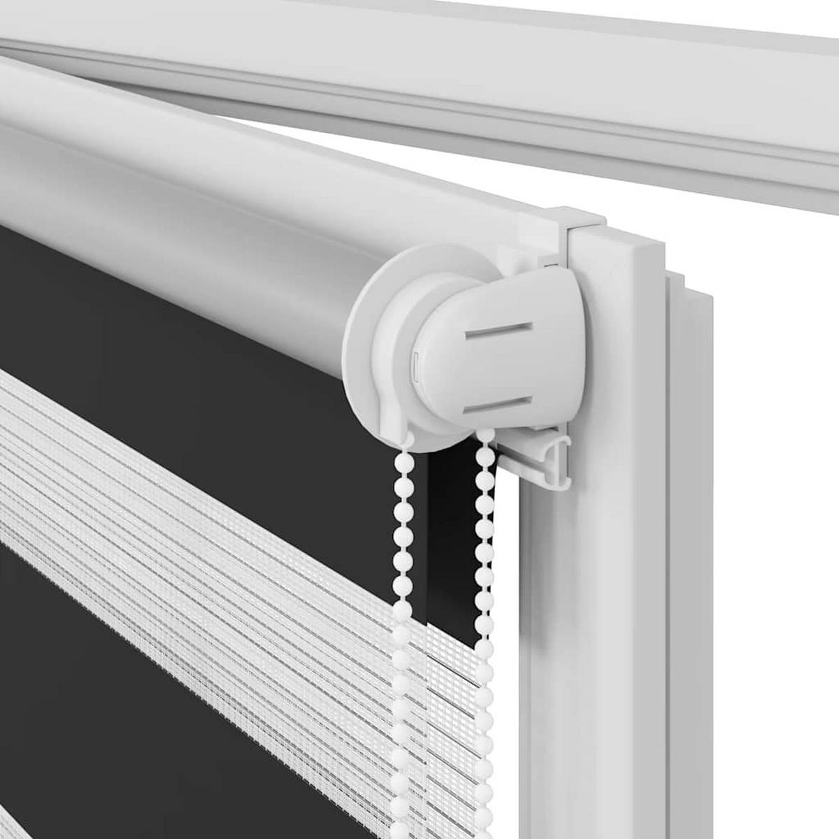 DOPPELROLLO 80,9/150 cm Stoffbreite 76,7 cm aus Polyester Schwarz - Schwarz, Textil (80/150cm) - vidaXL