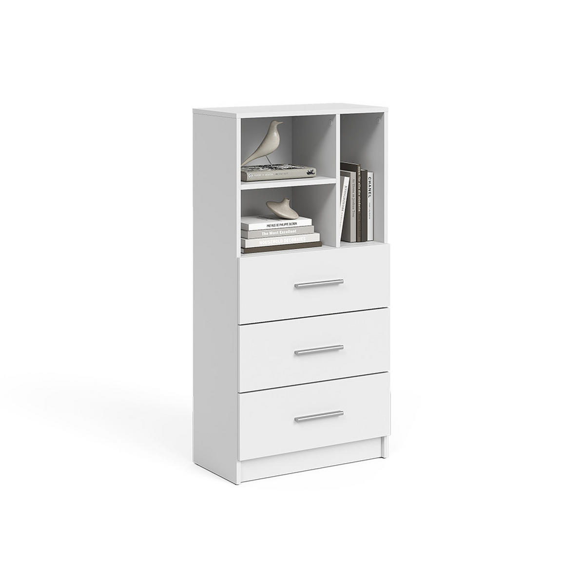 UNIVERSALSCHRANK Tomy, Weiß, 60 x 120 cm mit 3 Schubladen - Weiß, Holzwerkstoff (60/120/31.6cm) - Vicco