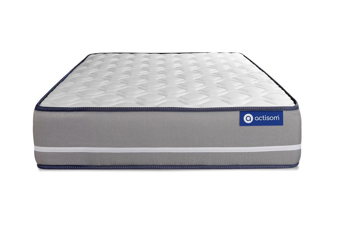 BETT Actilatex pur Latex und Memory-Schaum 90 x 200 cm h3 - Kit Bettgestell Weiß - Beige/Weiß, Karton/Holz (90/200cm) - ACTISOM