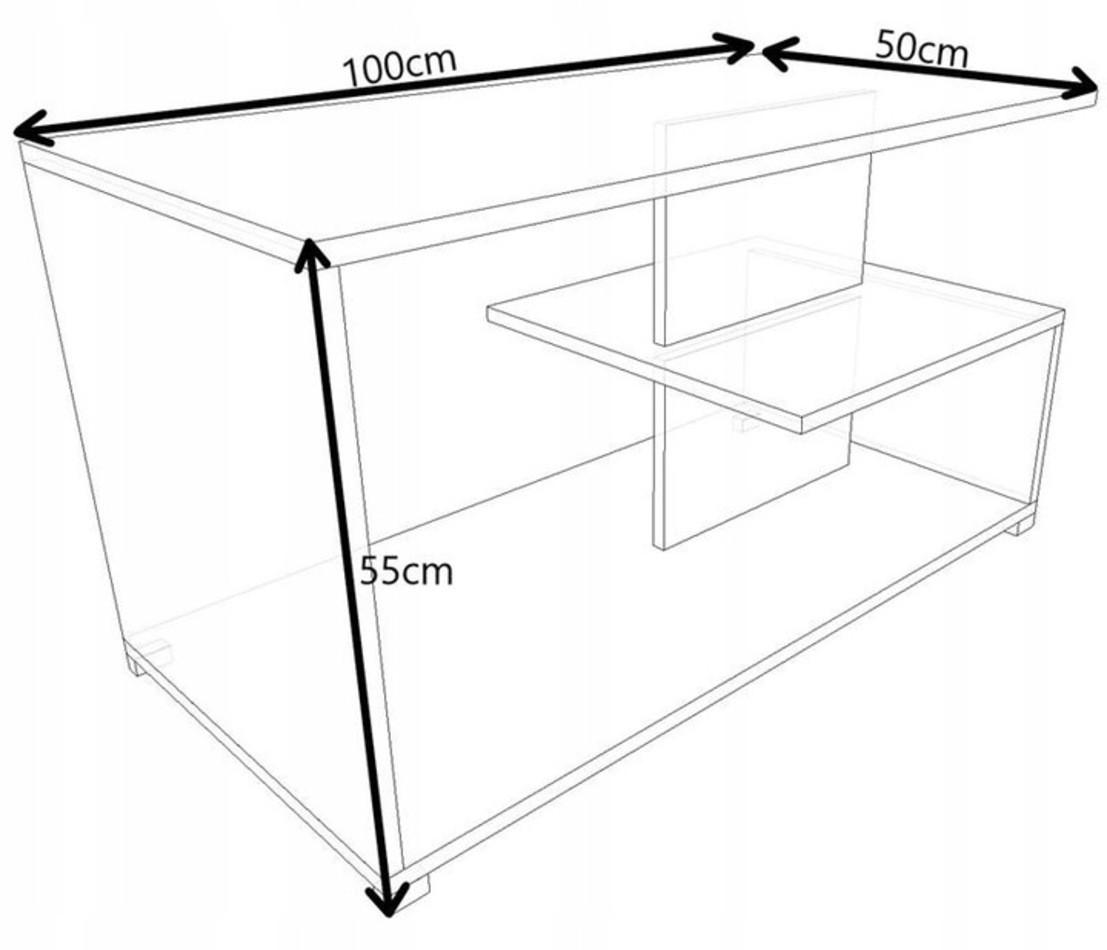 COUCHTISCH NINA Weiß 100/50/55 cm - Weiß, Holzwerkstoff (50/100/55cm) - Matkam Möbel
