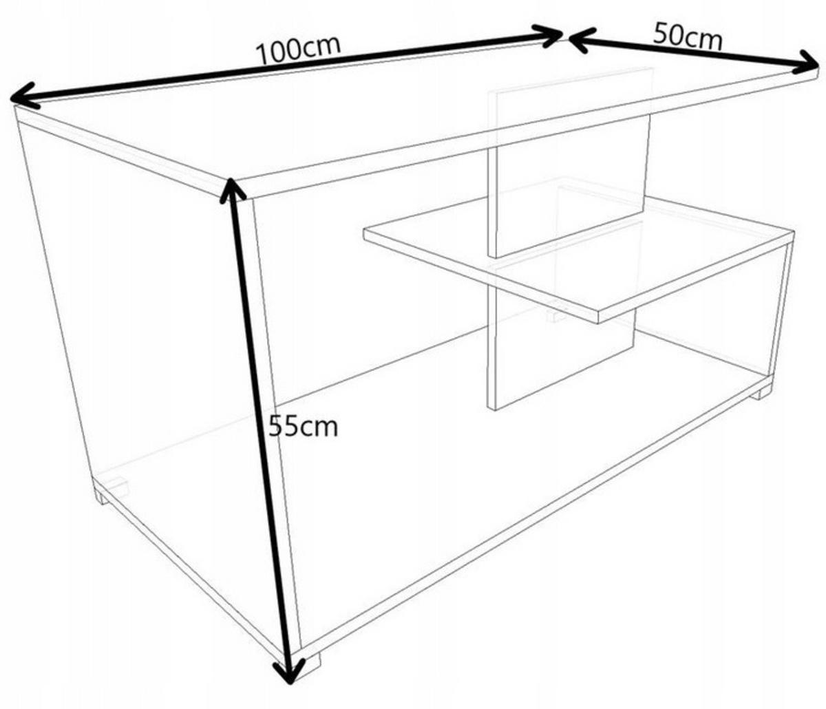 COUCHTISCH NINA Weiß 100/50/55 cm - Weiß, Holzwerkstoff (50/100/55cm) - Matkam Möbel