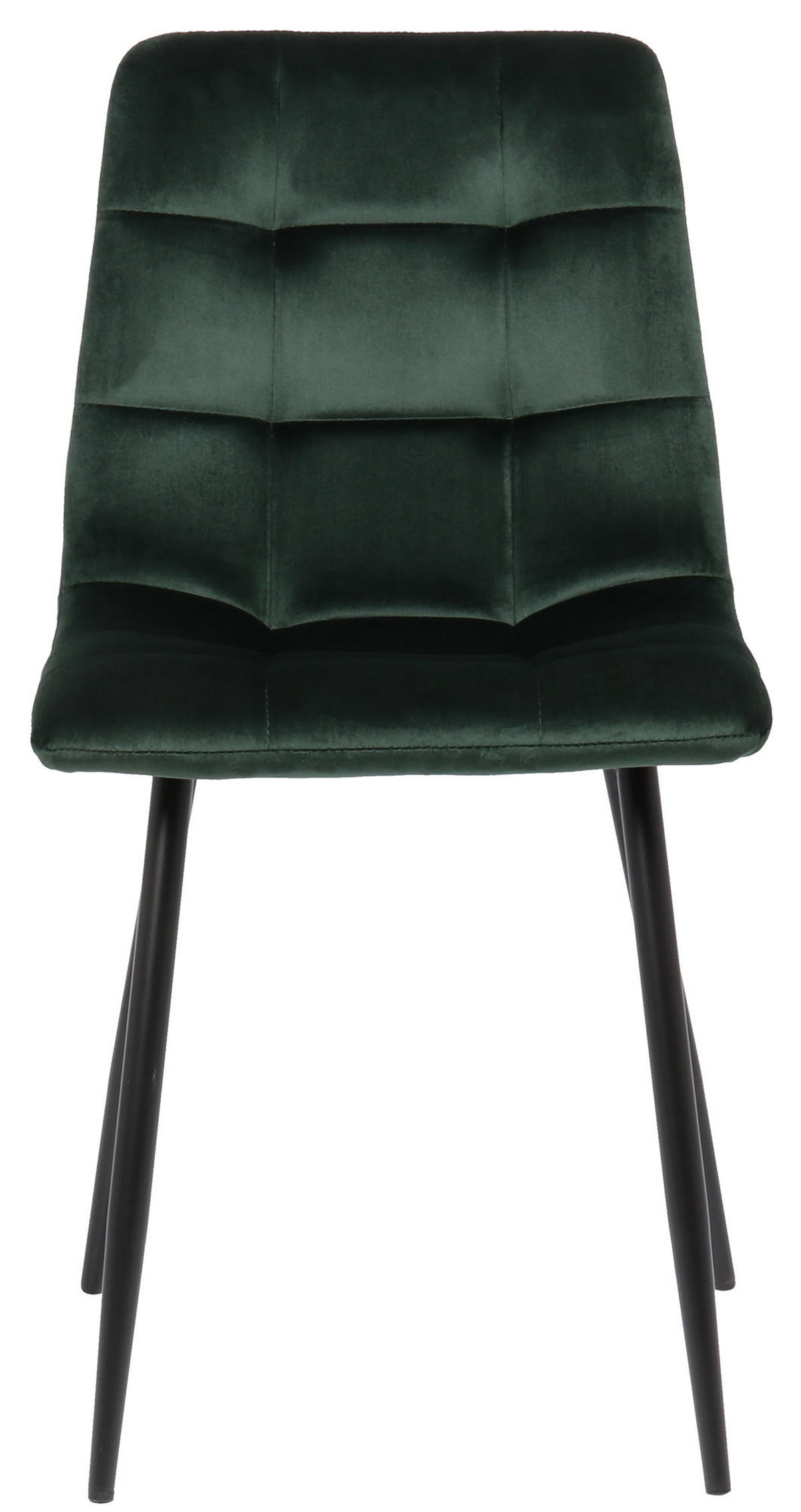 ESSZIMMERSTUHL Till, 2er Set, Samt, Gestell Metall matt Schwarz Grün - Schwarz/Grün, Textil/Metall (45/88/52cm) - TPFLiving