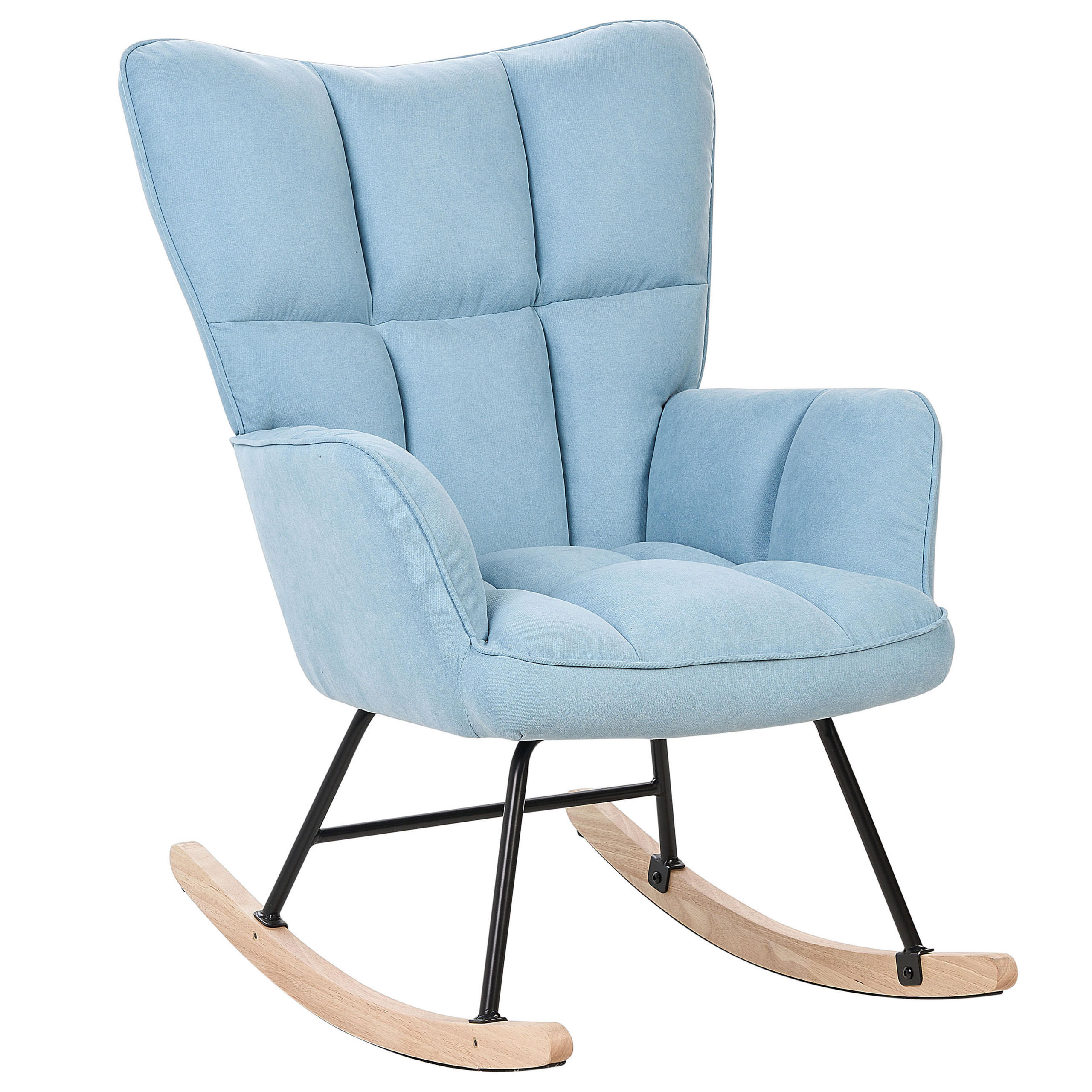 SCHAUKELSESSEL Stoff Blau Oulu - Blau, Textil/Metall (71/108/83cm) - Beliani