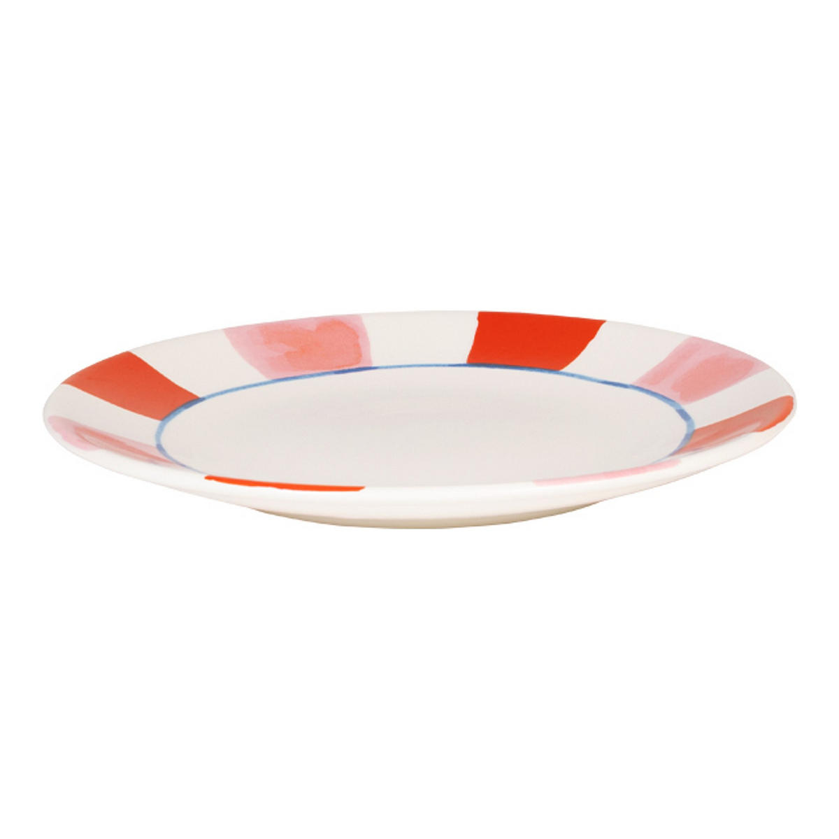FRÜHSTÜCKSTELLER Streifen PR in Rot - 22cm - Rot, Keramik (21.8/21.8/2.5cm) - Blond Amsterdam