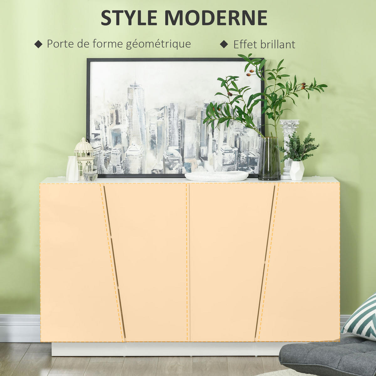 SIDEBOARD Weiß Hochglanz 150/40/88 cm - Weiß, Holzwerkstoff (150/88/40cm) - PANGIVO