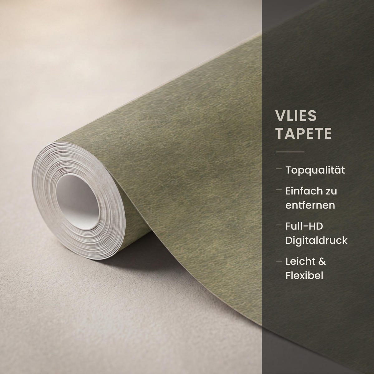 TAPETE - Textur - Abstrakt - Grün - 280x200 cm - Olivgrün, Papier (280/200cm) - OnlyWow