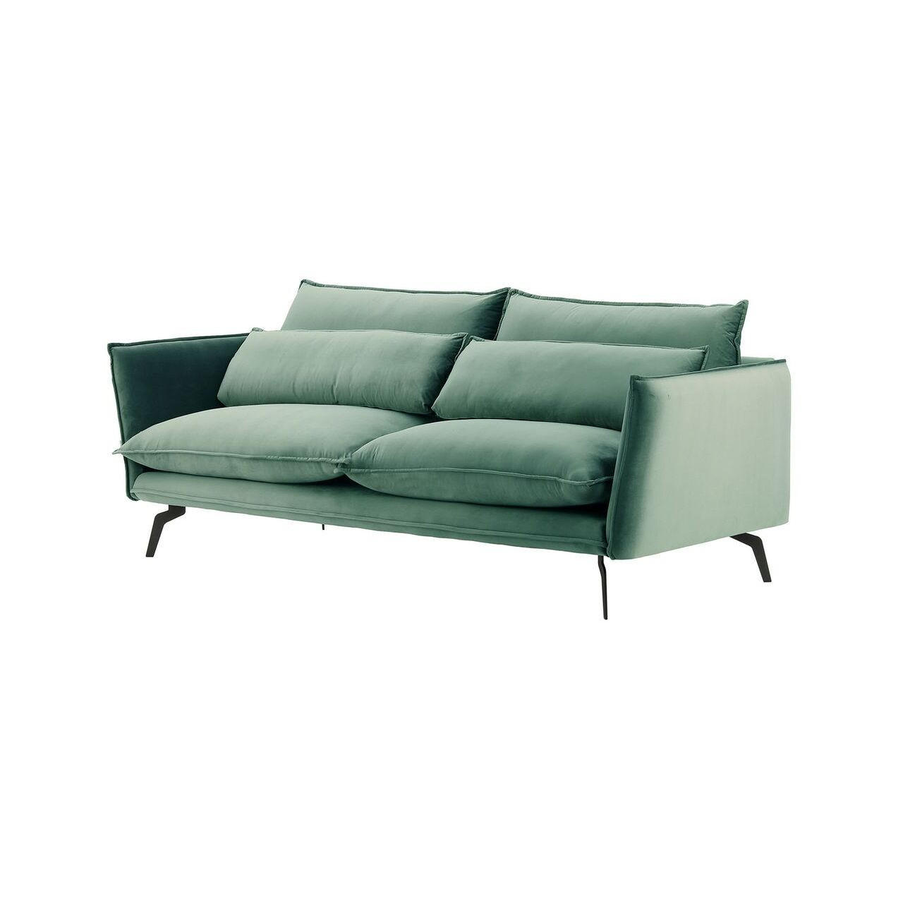 DREISITZER-SOFA Layla-Velluto 12 - Blau, Holz/Textil (237/95/98cm)