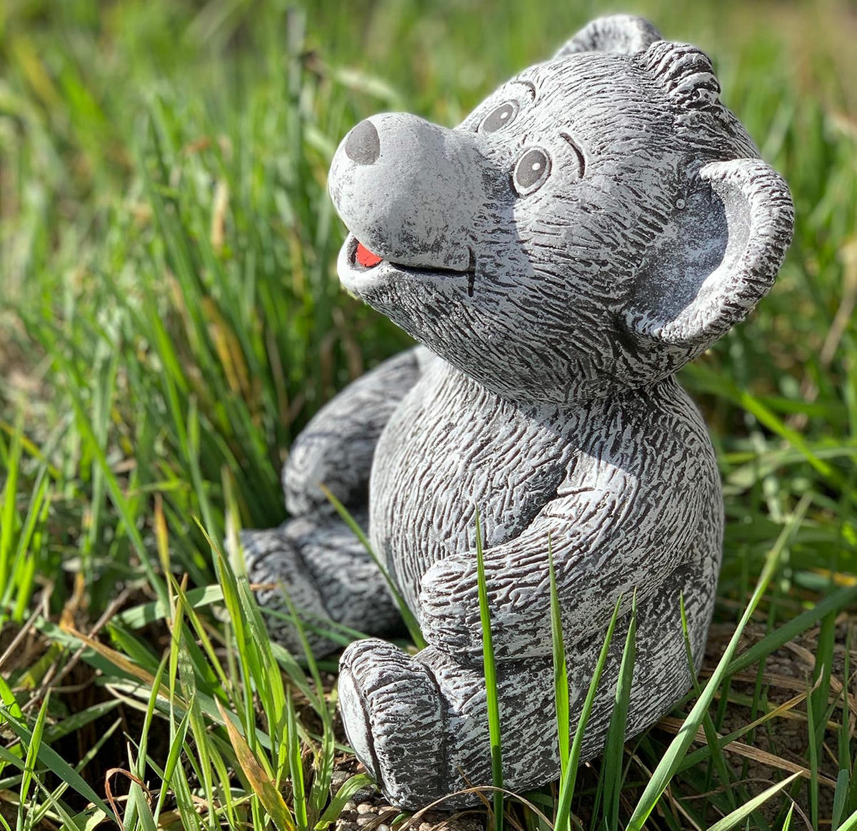 STEINFIGUR Teddy Bruno, Frostfest massiver Steinguss - Grau, Stein (15/20/15cm) - stoneandstyle