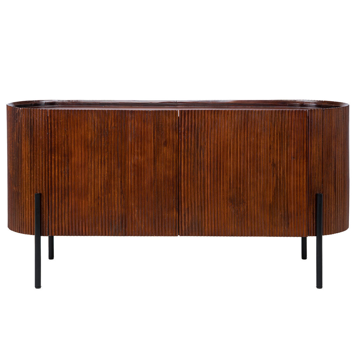 MASSIVES SIDEBOARD - Mango - Schwarz/Braun, Holz/Metall (150/75/45cm) - home24