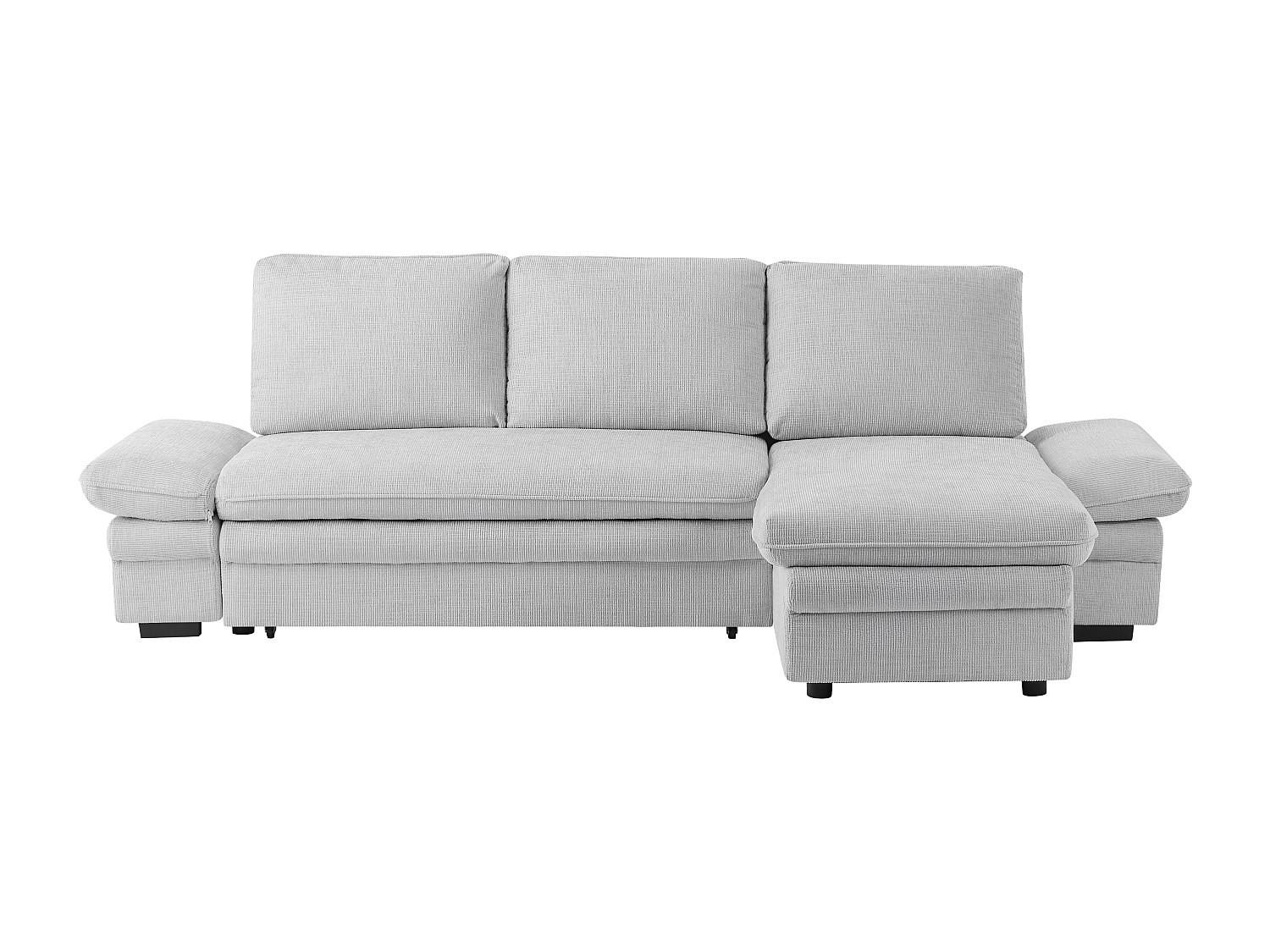 SCHLAFSOFA - 4 Personen - Stoff - Hellgrau - - Hellgrau, Textil (258/85/146cm) - Vente-Unique