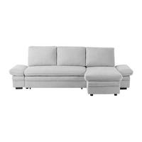SCHLAFSOFA - 4 Personen - Stoff - Hellgrau - - Hellgrau, Textil (258/85/146cm) - Vente-Unique