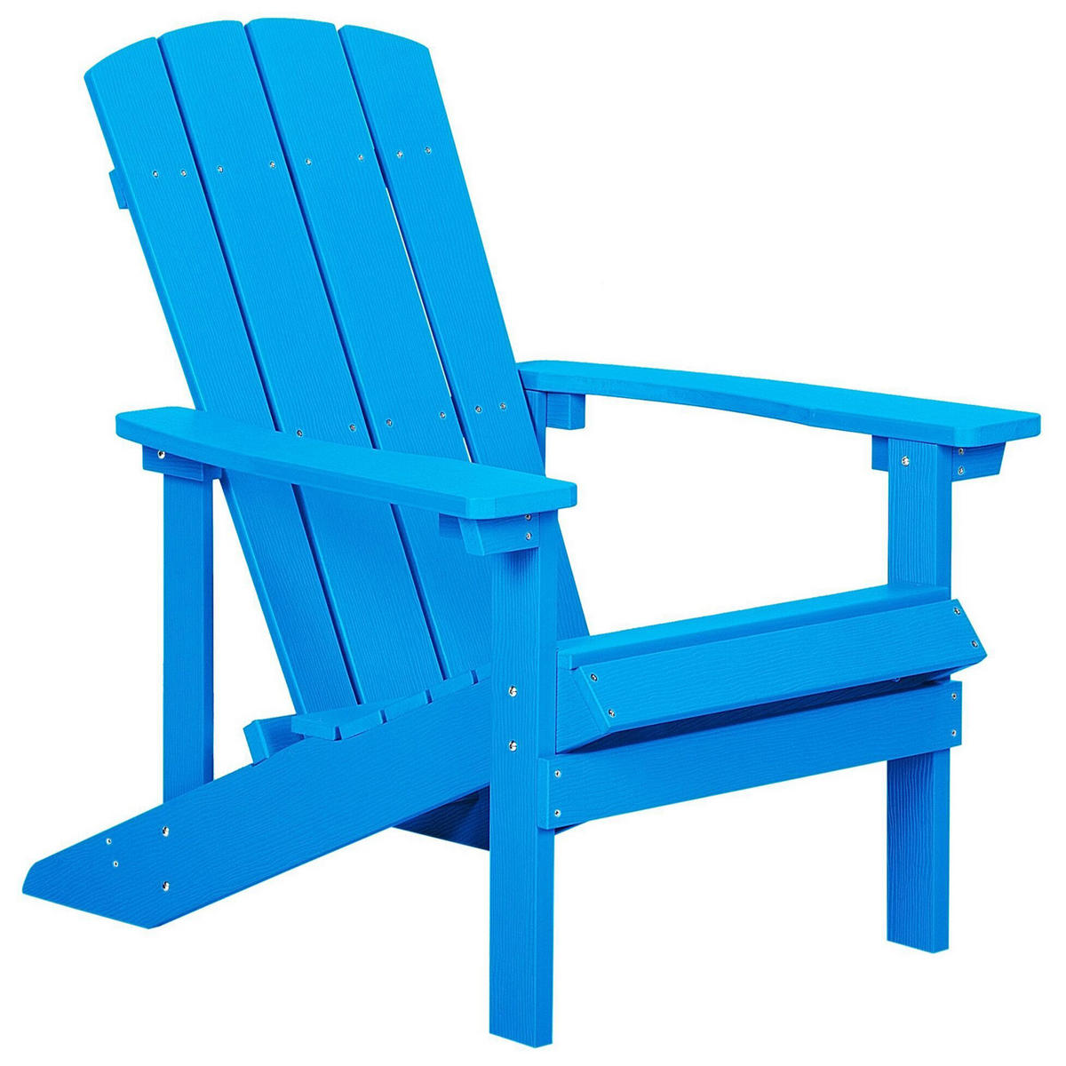 GARTENSTUHL mit Fußhocker Kunstholz blau Adirondack - Blau, Kunststoff (75/88/88cm) - Beliani