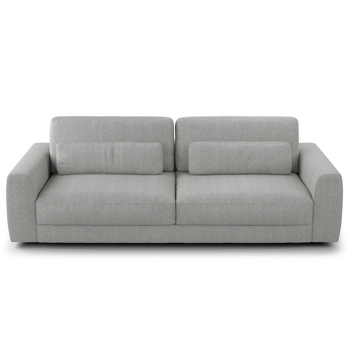 3-SITZER SOFA - Hellgrau/Schwarz, Kunststoff/Textil (252/80/117cm) - home24