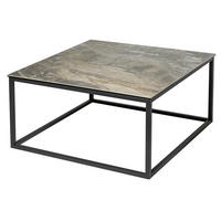 COUCHTISCH SYMBIOSE Marmor rechteckig Braun|Grau|Taupe 75cm - Taupe/Schwarz, Glas/Keramik (75/75/40cm) - riess-ambiente