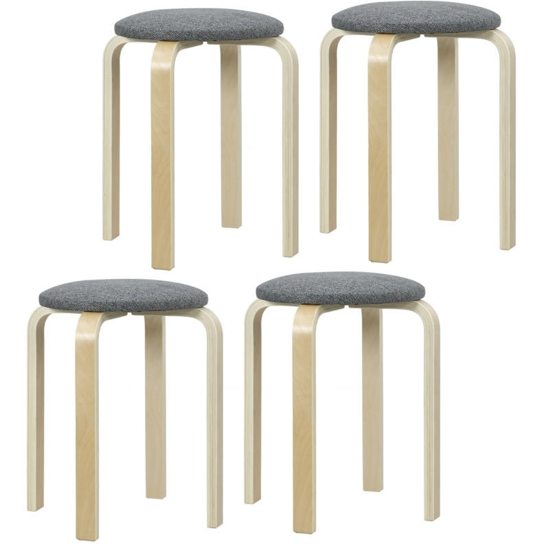 STAPELHOCKER 4er-Set 40/40/45 cm Grau aus Holz - Grau, Holz (40/45/40cm) - MIVRAY