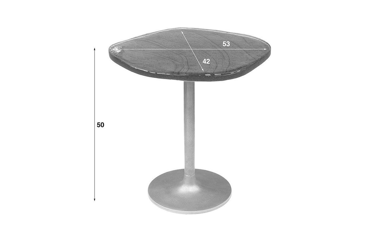 BEISTELLTISCH DARI Braun Glas - Braun/Kupferfarben, Glas/Metall (53/42/50cm) - KAWOLA