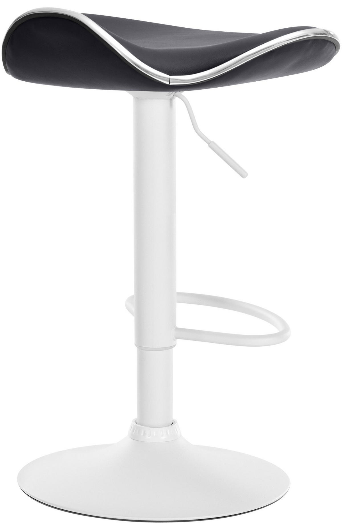 BARHOCKER Lederlook schwarz - Schwarz/Weiß, Textil/Metall (45/71/45cm) - CLP